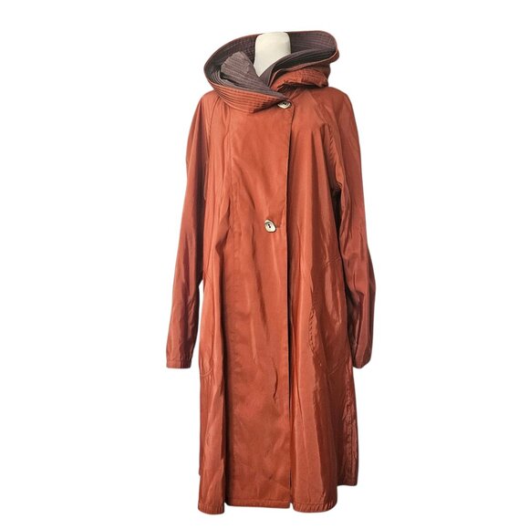 Mycra Pac Jackets & Blazers - Mycra Pac Donatella Reversible Rain Jacket Hood Brown/Orange SZ 0-Petite US 6-8